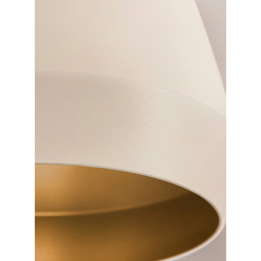 AFX Lighting Bronx Lt 14" Medium Pendant, Gold/White