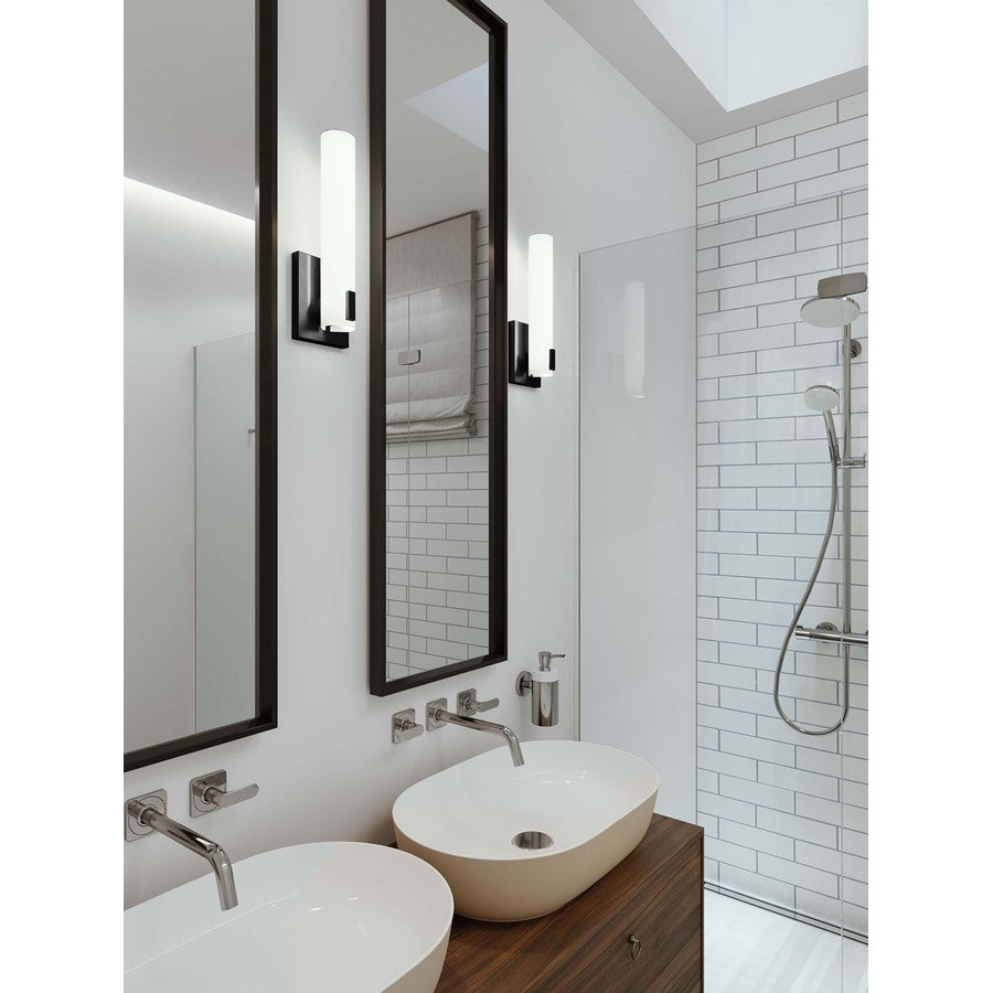 AFX Lighting Bowen 1 Light 14" LED Wall Sconce, Black/White