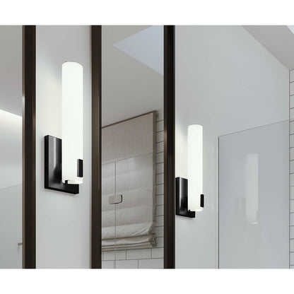 AFX Lighting Bowen 1 Light 14" LED Wall Sconce, Black/White