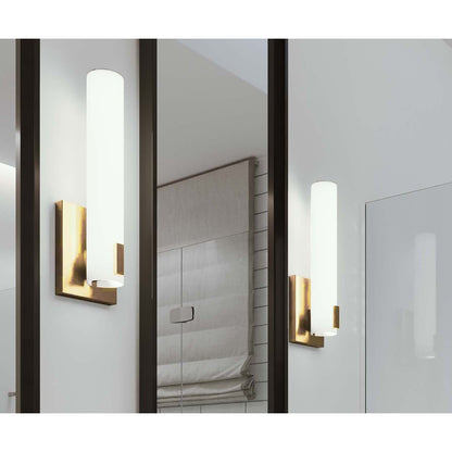 AFX Lighting Bowen 1Lt 14" LED Wall Sconce, Light Brass/White