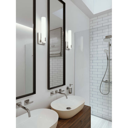 AFX Lighting Bowen 1Lt 14" LED Sconce, Nickel/Frosted