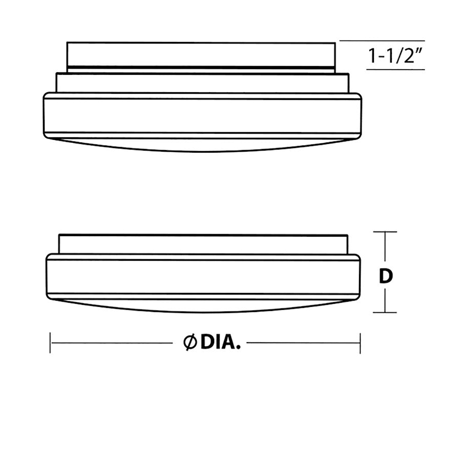 AFX Lighting Cirrus 1 Light 14" LED Flushmount, White/White