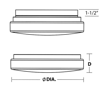 AFX Lighting Cirrus 1 Light 14" LED Flushmount, White/White