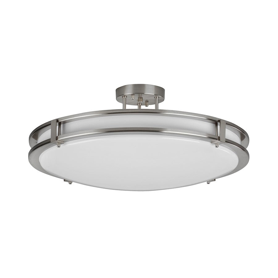 AFX Lighting Carlisle 1Lt 12" LED Semi-Flush Mount, Nickel/White - CAC12L5AJUDSN