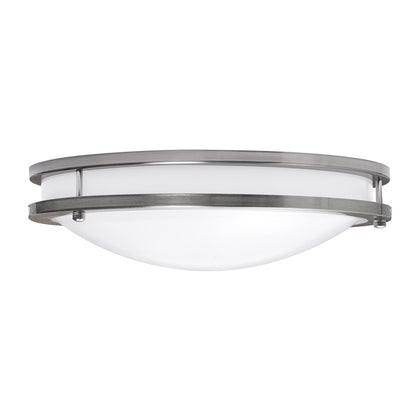 AFX Lighting Carlisle 1 Light 12" Flushmount, Satin Nickel/White