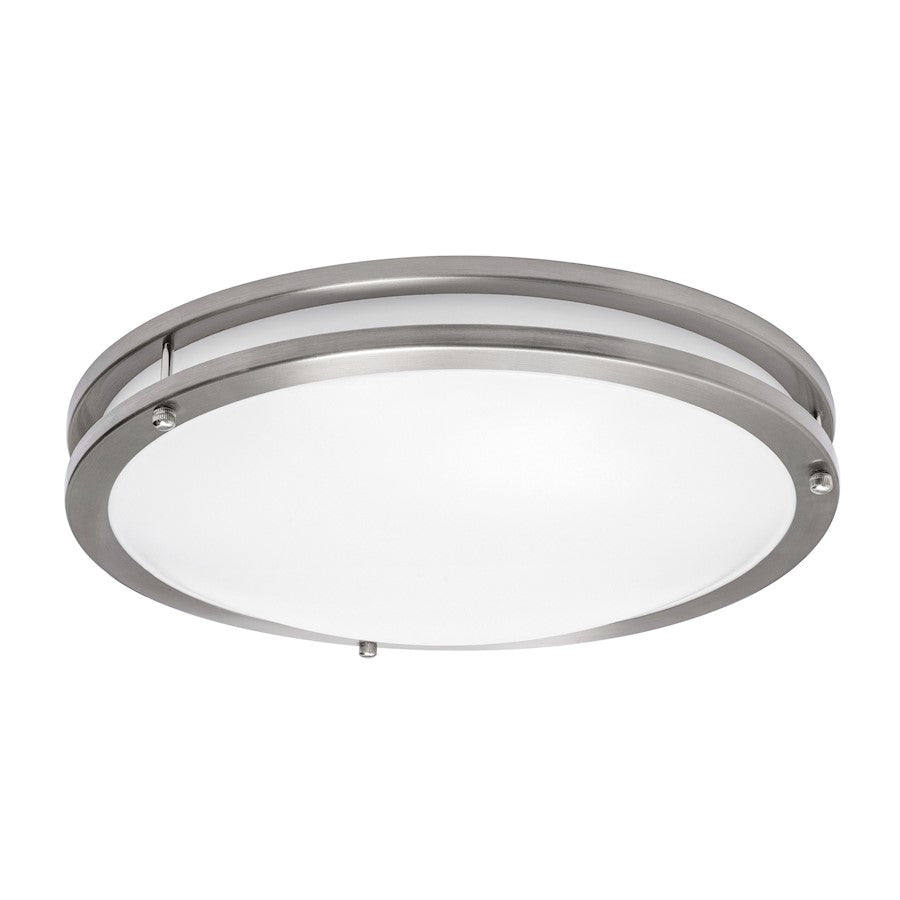 AFX Lighting Carlisle 1 Light 14" Flushmount, Satin Nickel/White - CAF14L5AJUDSN