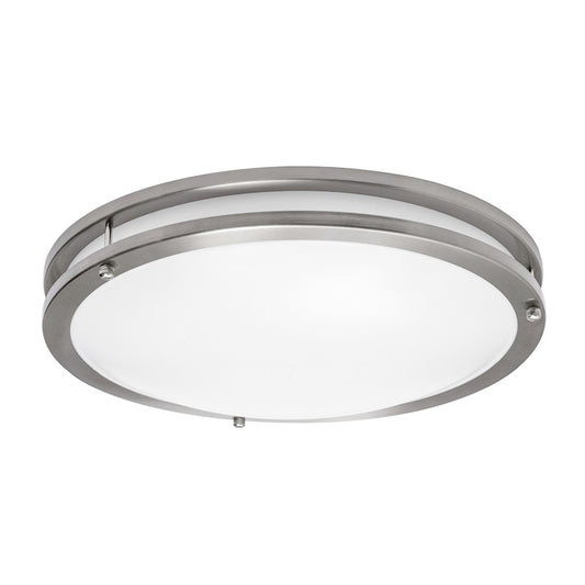AFX Lighting Carlisle 1 Light 14" Flushmount, Satin Nickel/White - CAF14L5AJUDSN