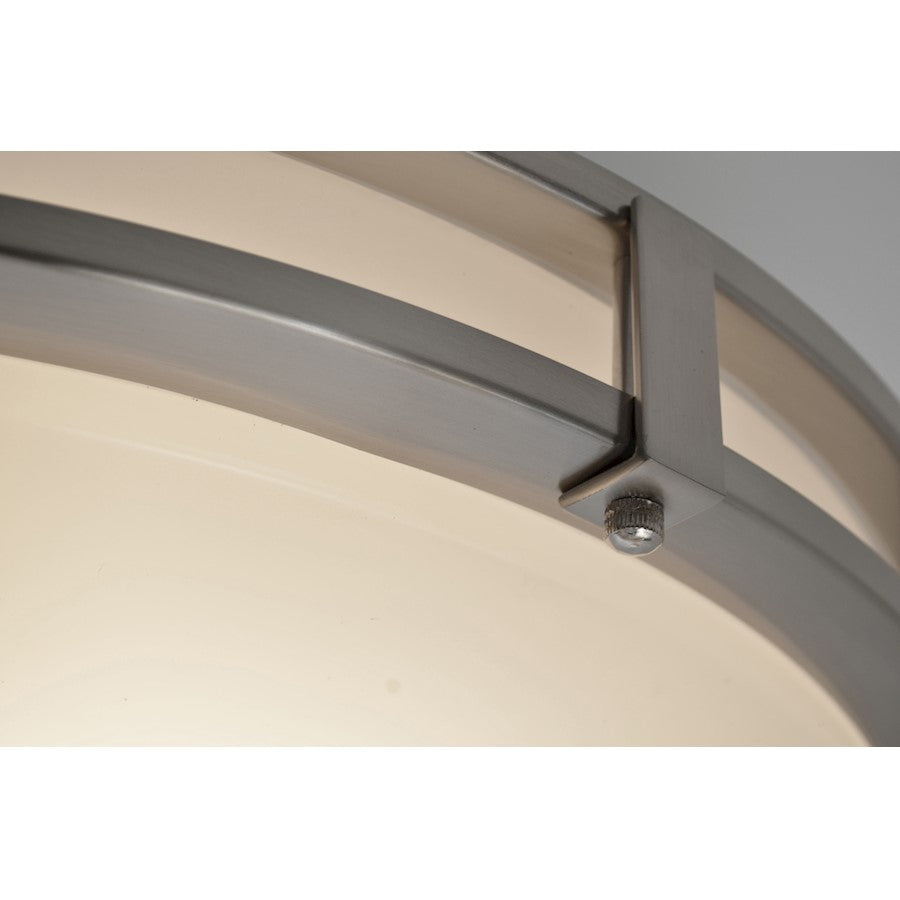 AFX Lighting Carlisle 1 Light 14" Flushmount, Satin Nickel/White