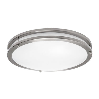 AFX Lighting Carlisle 1Lt 14" LED Flushmount, Nickel/White - CAF14L5AJUDSN-BB