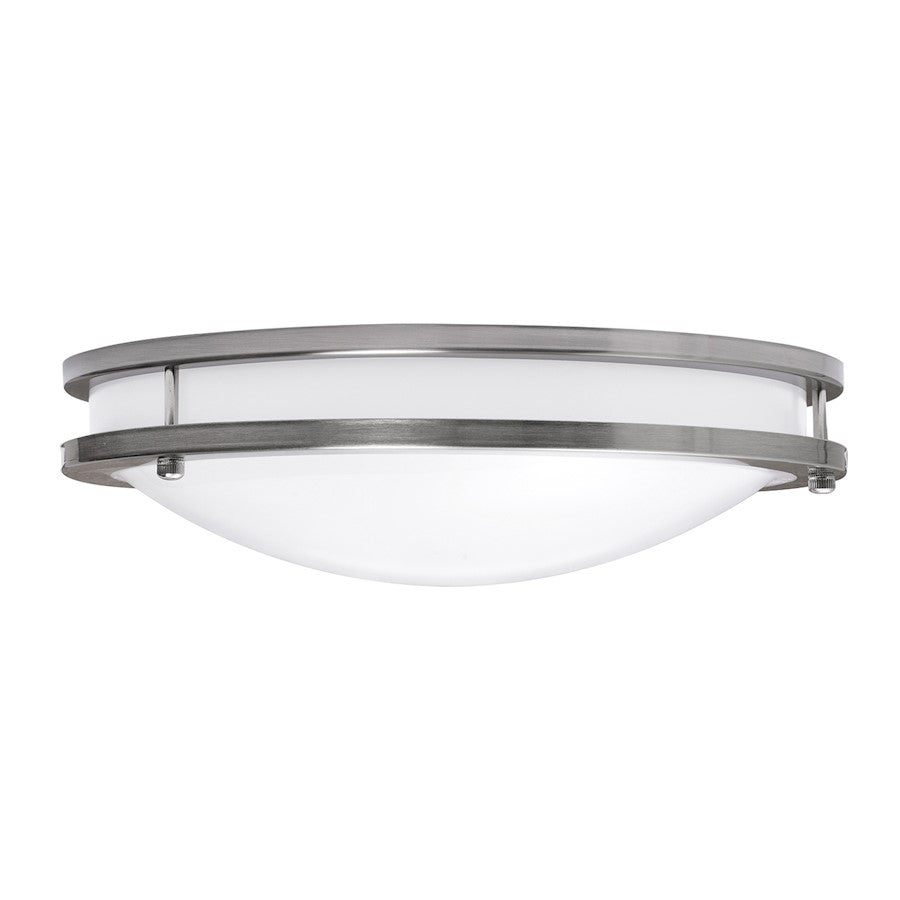 AFX Lighting Carlisle 1Lt 14" LED Flushmount, Nickel/White