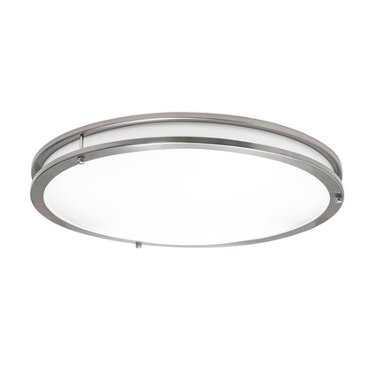 AFX Lighting Carlisle 1 Light 18" Flushmount, Satin Nickel/White - CAF18L5AJUDSN