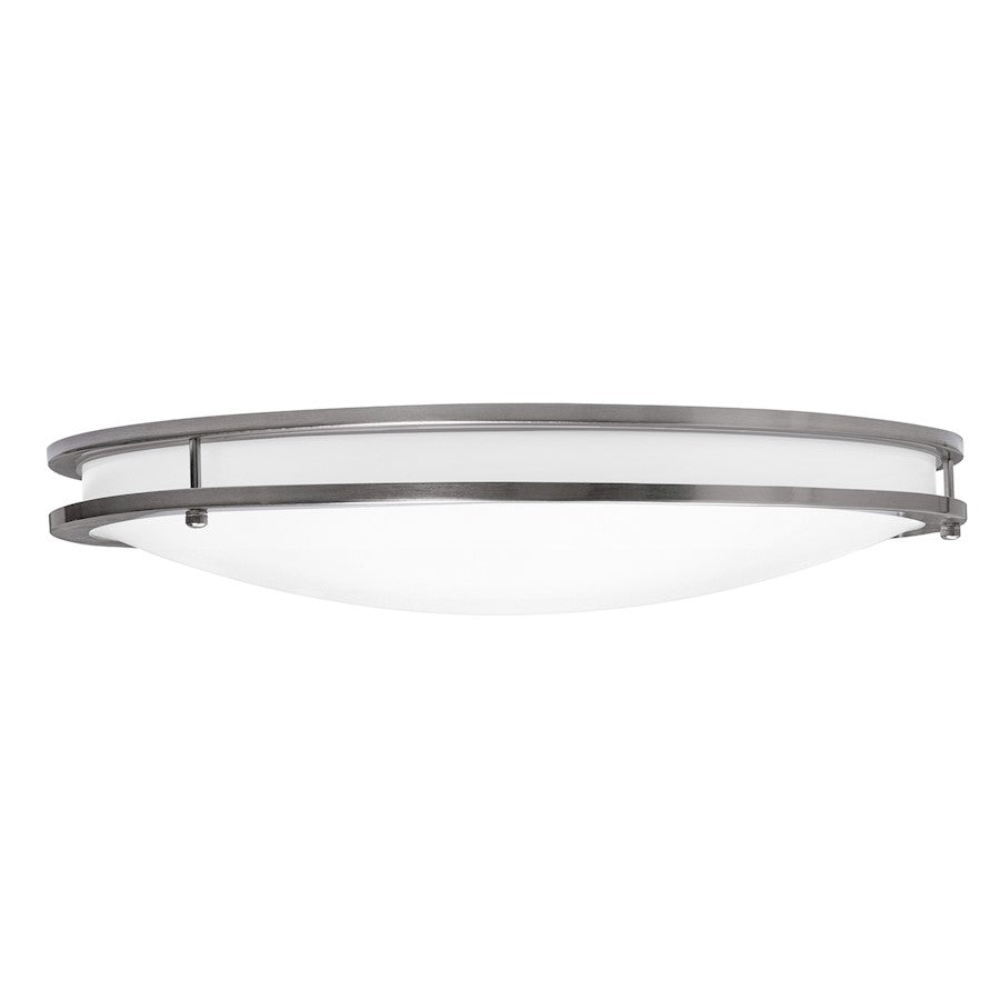 AFX Lighting Carlisle 1 Light 18" Flushmount, Satin Nickel/White