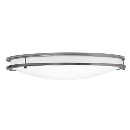 AFX Lighting Carlisle 1 Light 18" Flushmount, Satin Nickel/White