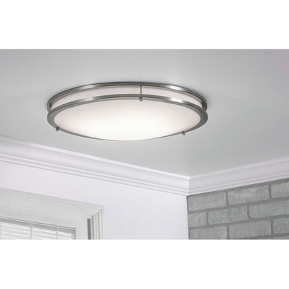 AFX Lighting Carlisle 1Lt 18" LED Flushmount, Nickel/White