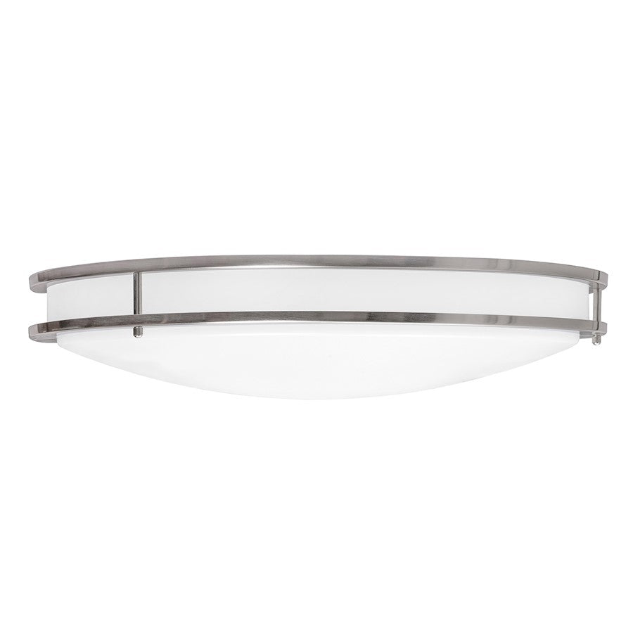 AFX Lighting Carlisle 1 Light 24" Flushmount, Satin Nickel/White