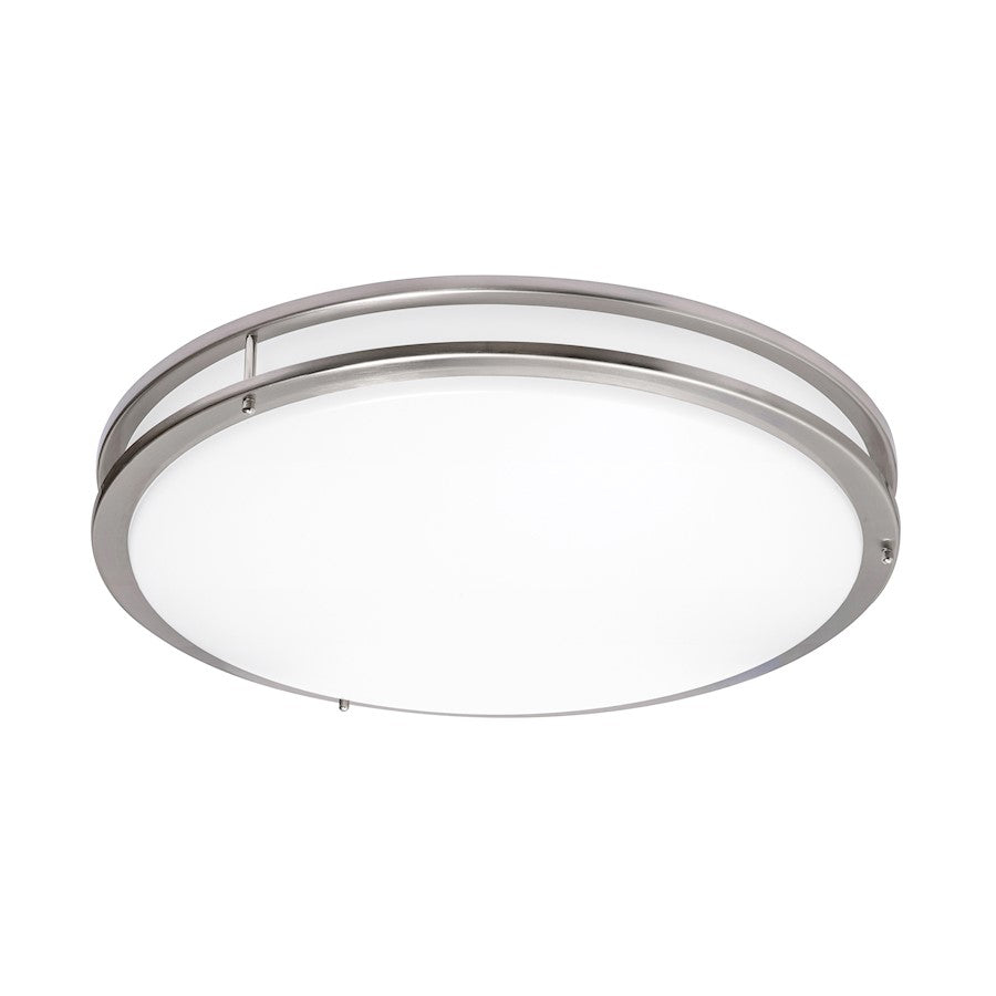 AFX Lighting Carlisle 1Lt 24" LED Flushmount, Nickel/White - CAF24L5AJUDSN-BB