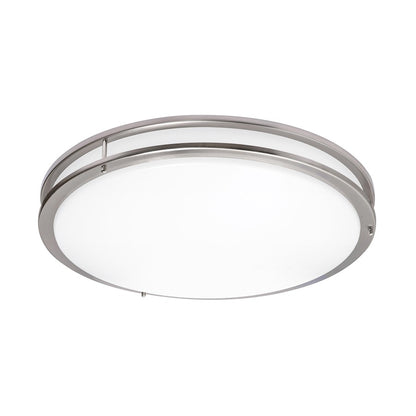 AFX Lighting Carlisle 1Lt 24" LED Flushmount, Nickel/White - CAF24L5AJUDSN-BB