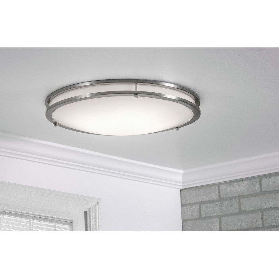 AFX Lighting Carlisle 1Lt 24" LED Flushmount, Nickel/White