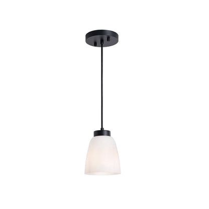 AFX Colleen 5in 1-Light Pendant | Modern Black Steel and Frosted Glass | Kitchen Island & Dining Room | 5 x 5 x 6 in | Model CEEP05MBBK