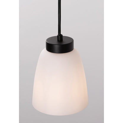 AFX Colleen 5in 1-Light Pendant | Modern Black Steel and Frosted Glass | Kitchen Island & Dining Room | 5 x 5 x 6 in | Model CEEP05MBBK