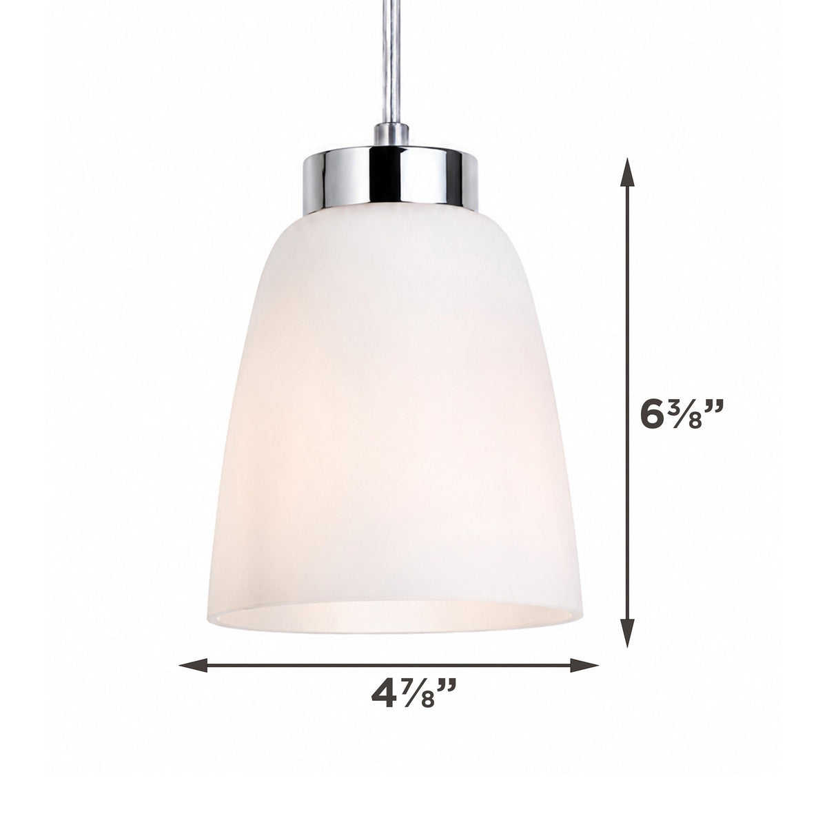 AFX Colleen 5in 1-Light Pendant | Modern Polished Chrome Steel and Frosted Glass | Kitchen Island & Dining Room | 5 x 5 x 6 in | Model CEEP05MBPC