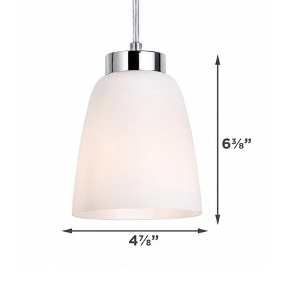 AFX Colleen 5in 1-Light Pendant | Modern Polished Chrome Steel and Frosted Glass | Kitchen Island & Dining Room | 5 x 5 x 6 in | Model CEEP05MBPC
