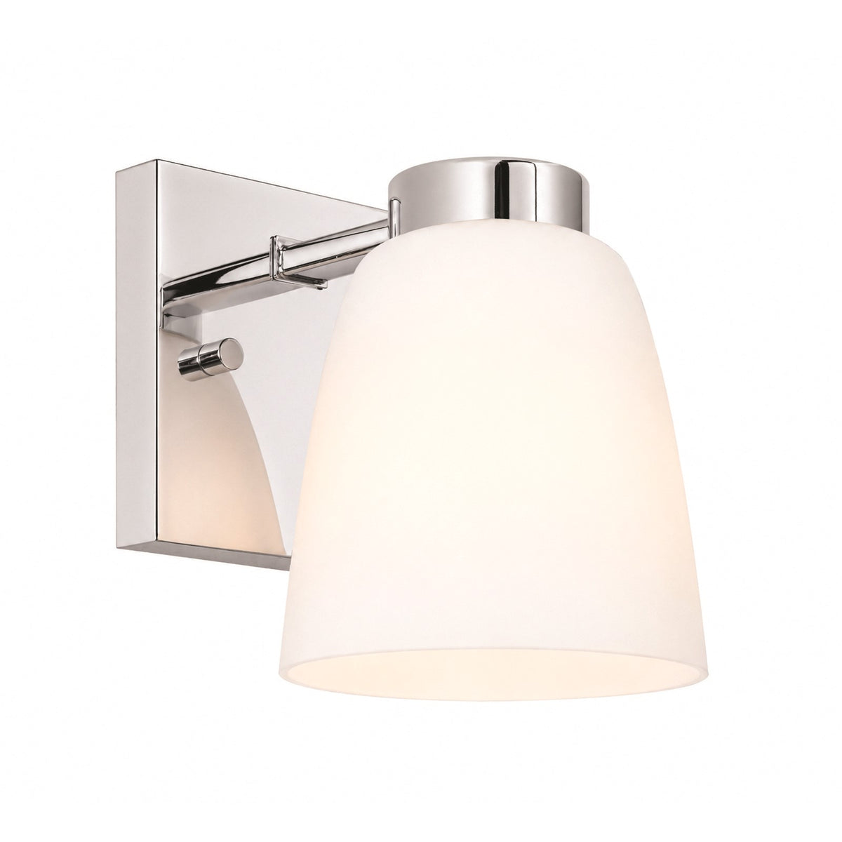 AFX Colleen 5in 1-Light Wall Sconce | Transitional Polished Chrome and White Glass | Hallway & Foyer | 5 x 6.75 x 6.75 in | Model CEES0506MBPC