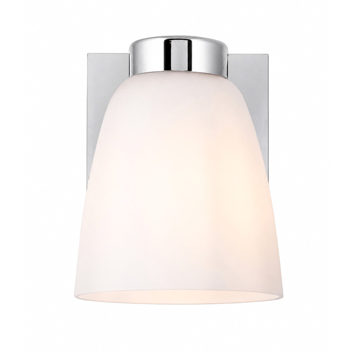AFX Colleen 5in 1-Light Wall Sconce | Transitional Polished Chrome and White Glass | Hallway & Foyer | 5 x 6.75 x 6.75 in | Model CEES0506MBPC