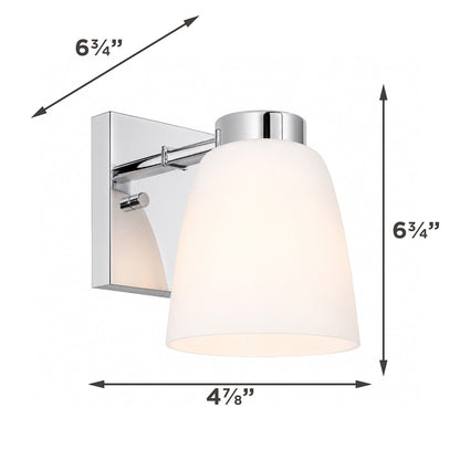 AFX Colleen 5in 1-Light Wall Sconce | Transitional Polished Chrome and White Glass | Hallway & Foyer | 5 x 6.75 x 6.75 in | Model CEES0506MBPC