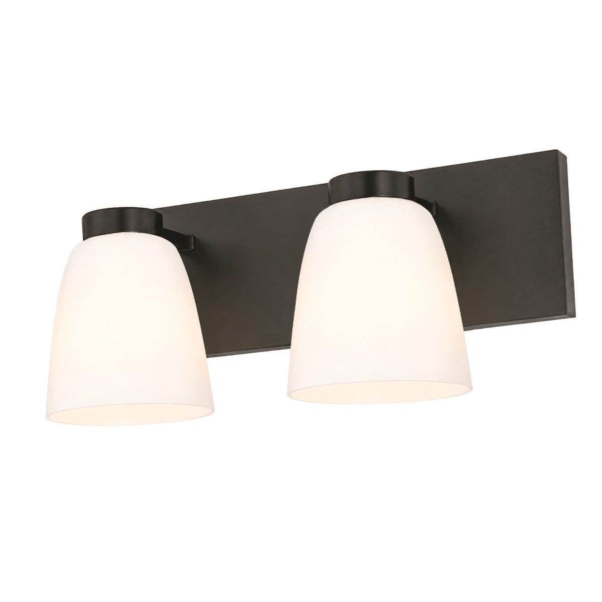 AFX Colleen 16in 2-Light Vanity Light | Transitional Black and White Glass | Bathroom & Powder Room | 16 x 6.75 x 6.75 in | Model CEEV1606MBBK