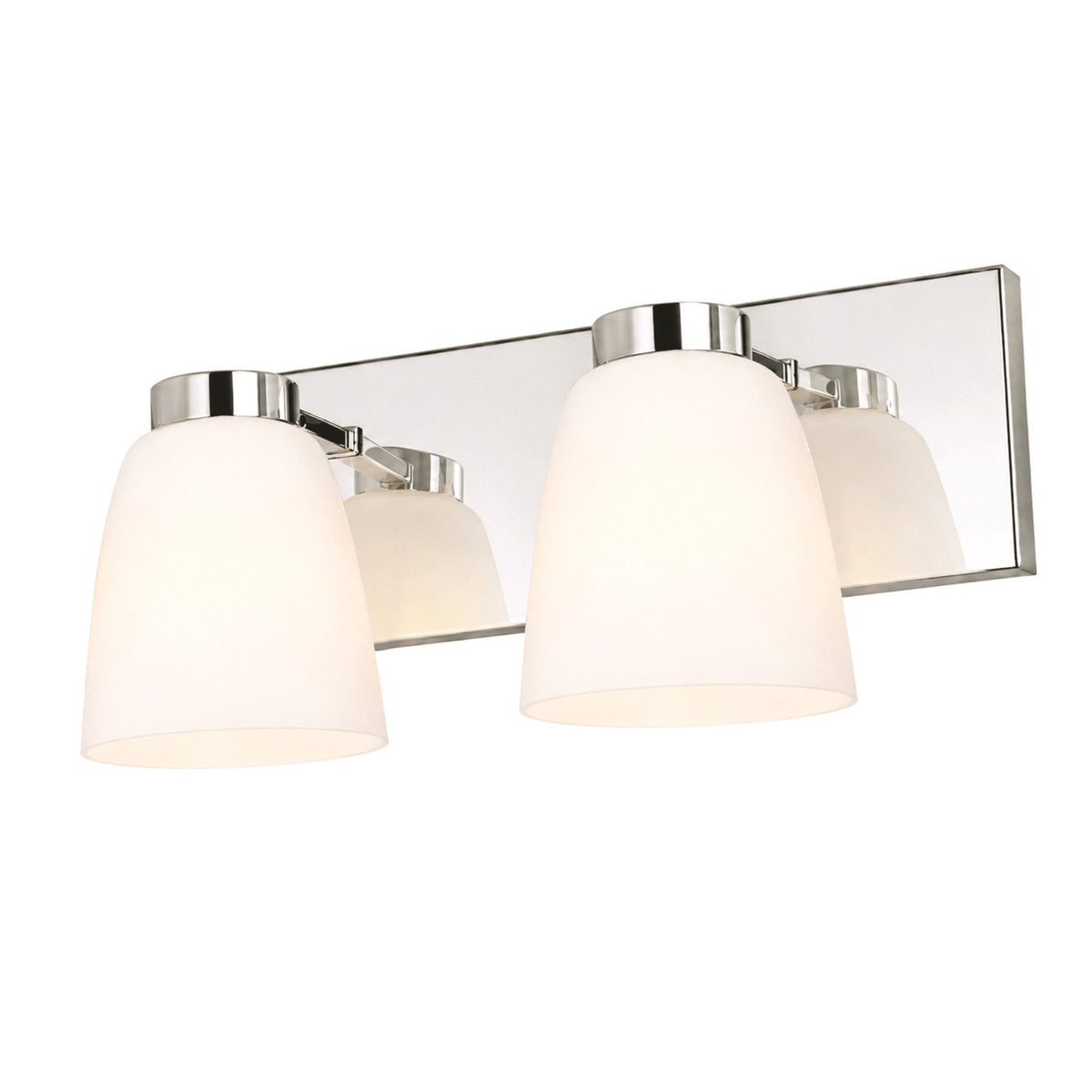 AFX Colleen 16in 2-Light Vanity Light | Transitional Polished Chrome and White Glass | Bathroom & Powder Room | Model CEEV1606MBPC