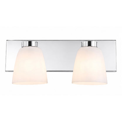 AFX Colleen 16in 2-Light Vanity Light | Transitional Polished Chrome and White Glass | Bathroom & Powder Room | Model CEEV1606MBPC
