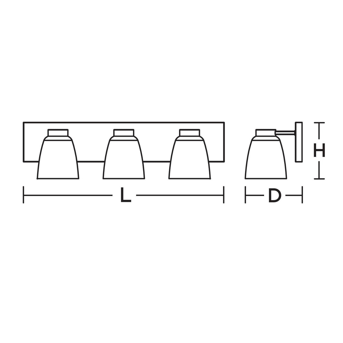 AFX Colleen 24in 3-Light Vanity Light | Transitional Matte Black and White Glass | Bathroom & Powder Room | 24 x 6.75 x 6.75 in | Model CEEV2406MBBK