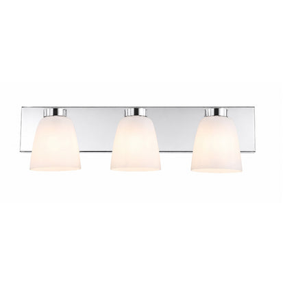 AFX Colleen 24in 3-Light Vanity Light | Transitional Polished Chrome and White Glass | Bathroom & Powder Room | Model CEEV2406MBPC