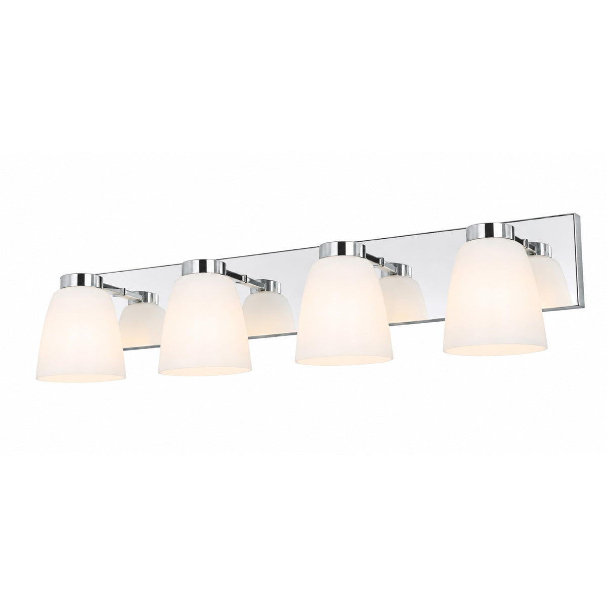 AFX Colleen 32in 4-Light Vanity Light | Transitional Polished Chrome and White Glass | Bathroom & Powder Room | Model CEEV3206MBPC