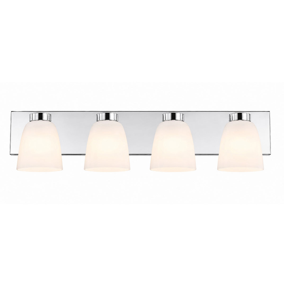AFX Colleen 32in 4-Light Vanity Light | Transitional Polished Chrome and White Glass | Bathroom & Powder Room | Model CEEV3206MBPC