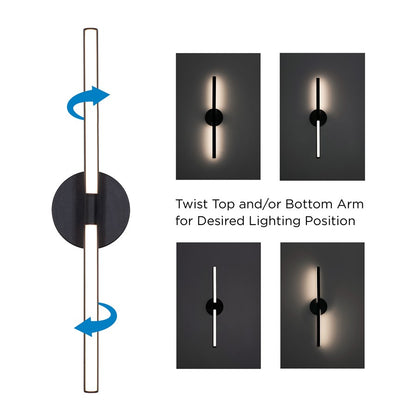 AFX Lighting Chicago 1 Light 17" LED Vanity Light, Black/White