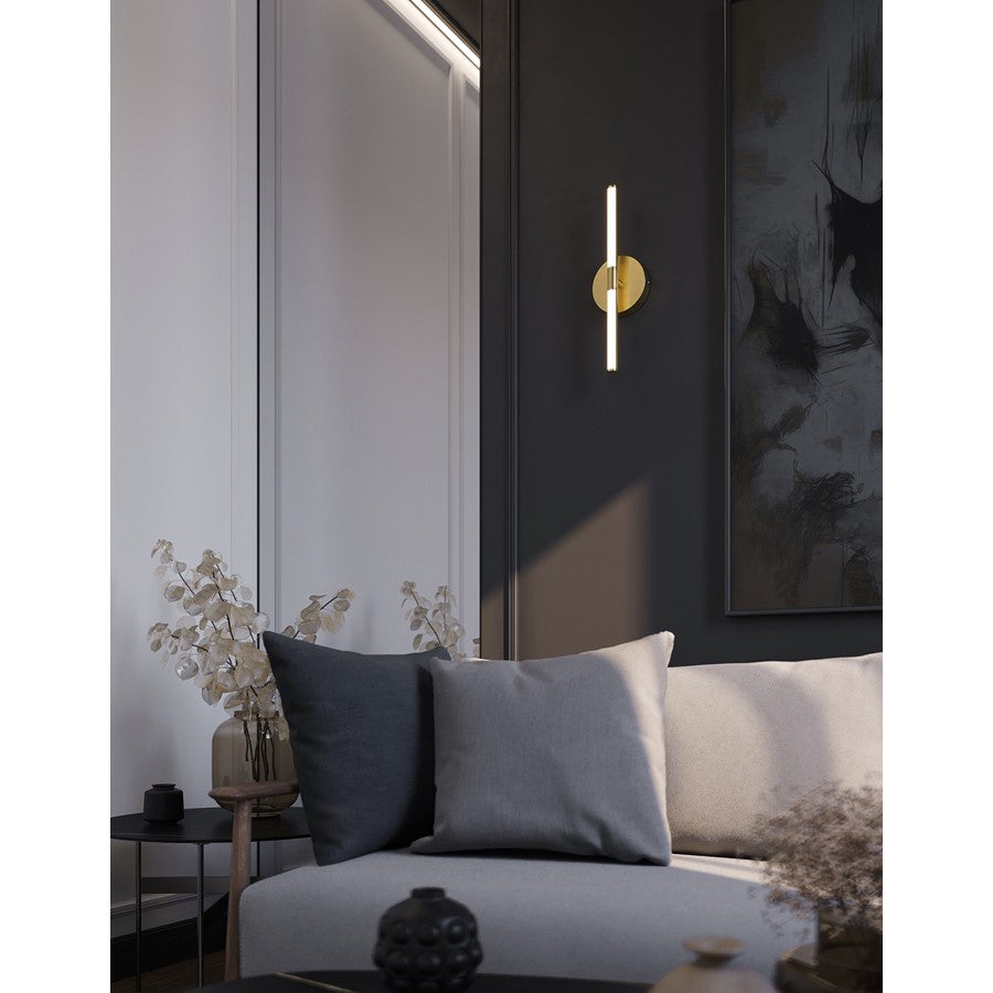 AFX Lighting Chicago 1Lt 17" LED Vanity Light, Brass/White