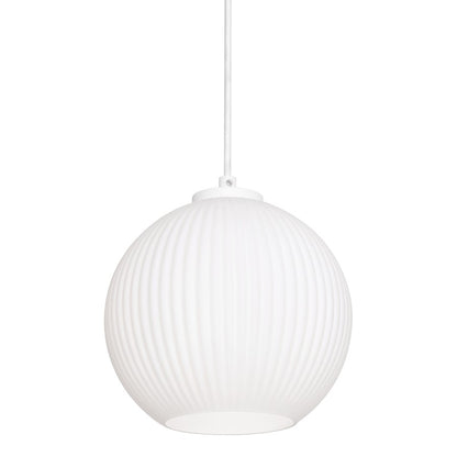 AFX Lighting Cleo 8" Med Base Pendant, White/White - CLEP08WH