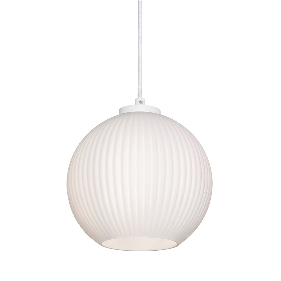 AFX Lighting Cleo 8" Med Base Pendant, White/White