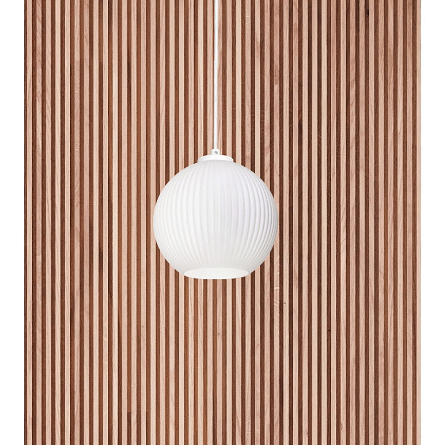 AFX Lighting Cleo 8" Med Base Pendant, White/White