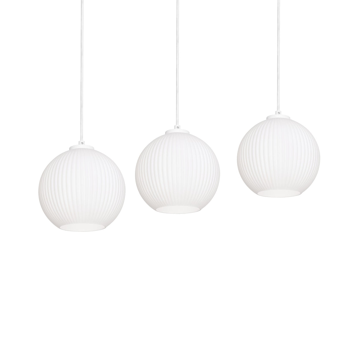 AFX Cleo 36in Linear 3-Light Multi Pendant | Modern White Steel and Frosted Glass | Dining Room & Kitchen Island | Model CLEP08WHLNR3