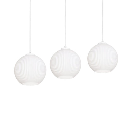 AFX Cleo 36in Linear 3-Light Multi Pendant | Modern White Steel and Frosted Glass | Dining Room & Kitchen Island | Model CLEP08WHLNR3