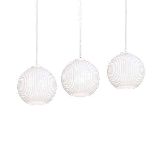 AFX Cleo 36in Linear 3-Light Multi Pendant | Modern White Steel and Frosted Glass | Dining Room & Kitchen Island | Model CLEP08WHLNR3