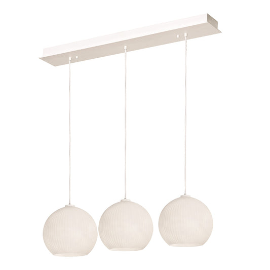 AFX Lighting Cleo 48in 3-Light Linear Pendant | Contemporary White Steel and Frosted Glass | Kitchen Island & Dining Room | Model CLEP13WHLNR3