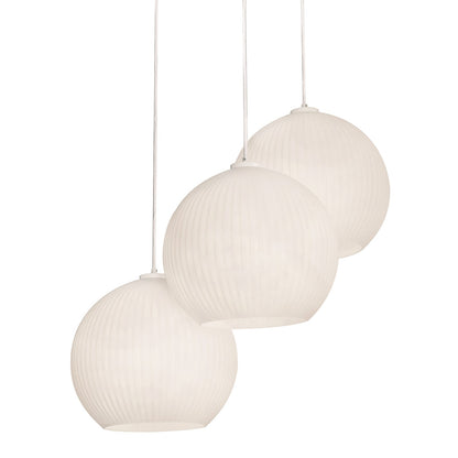 AFX Lighting Cleo 48in 3-Light Linear Pendant | Contemporary White Steel and Frosted Glass | Kitchen Island & Dining Room | Model CLEP13WHLNR3
