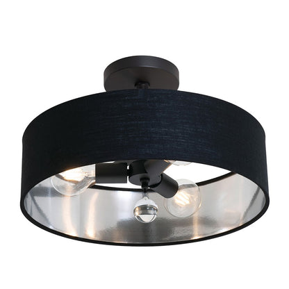 3 Light 18" Pendant, Black