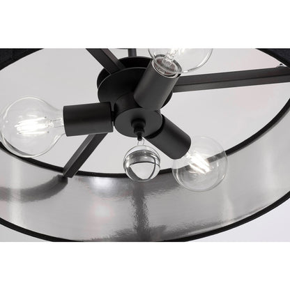 3 Light 18" Pendant, Black