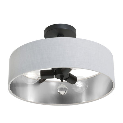 3 Light 18" Pendant, Black