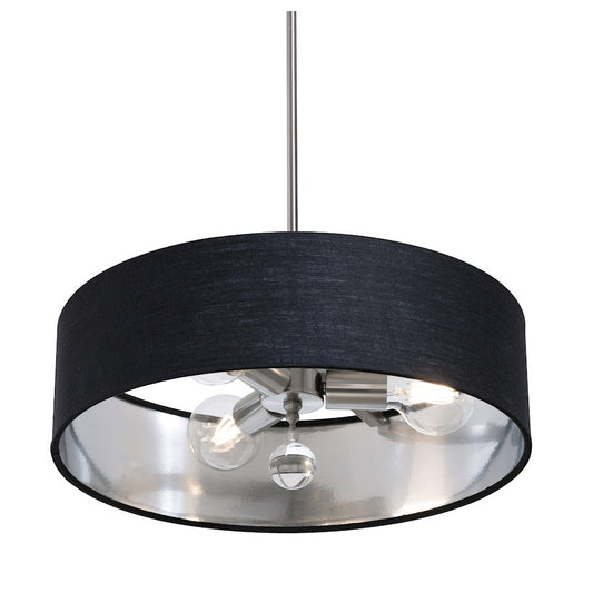 AFX Lighting Celine 3 Light 18" Pendant, Nickel/Black/Silver - CLNP18MBSN-BKSL